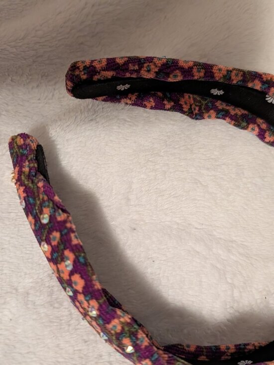 Rare! Purple Floral, cord, Lele Sadoughi headband main image 5
